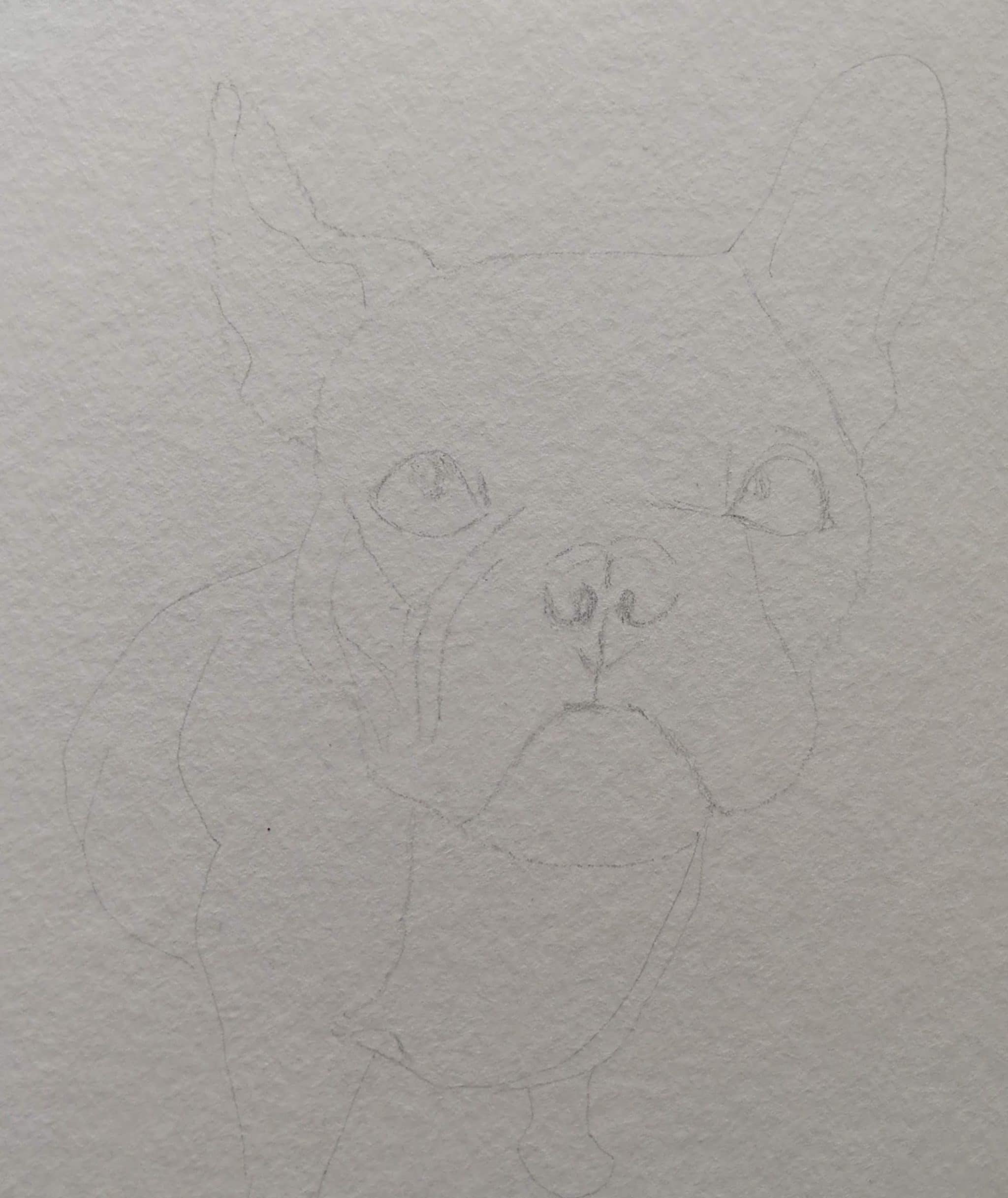 Croquis portrait chien bouledogue dessin